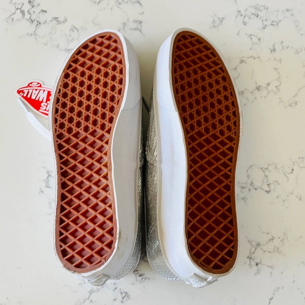 Vans Micro Silver Sequin Skate Vans - Picture 8 of 12